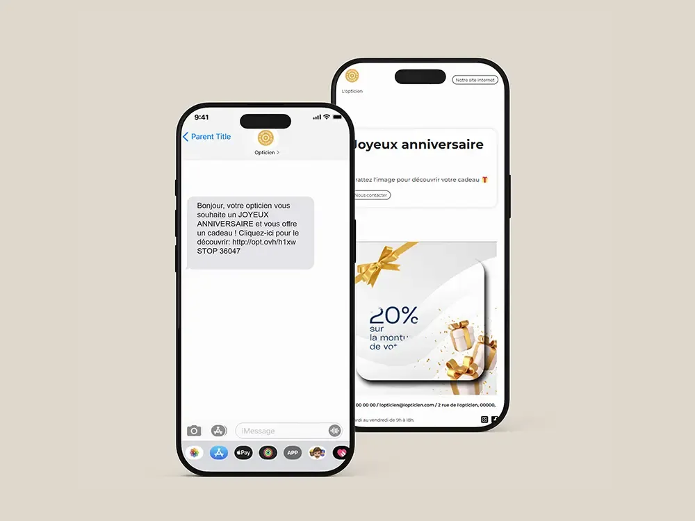 Campagne SMS, RCS, jeux concours, landing page...