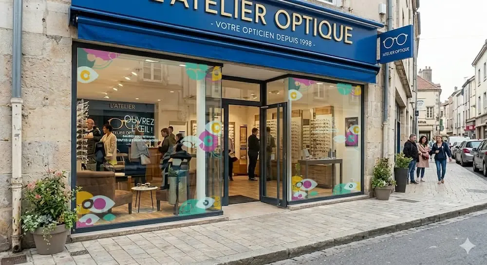 Décoration de vitrine pour opticiens